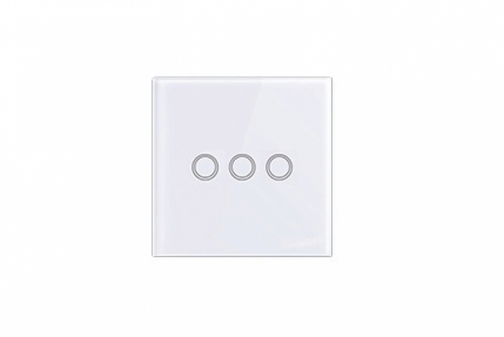 MasterLED Fehér üveg érintő villanykapcsoló (3x105) 