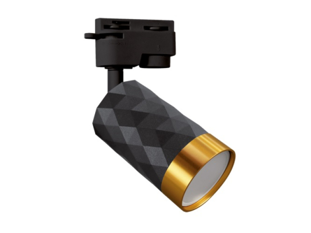 Strühm Luter TRA fekete/arany színű sínre szerelhető lámpa, GU10-es foglalattal