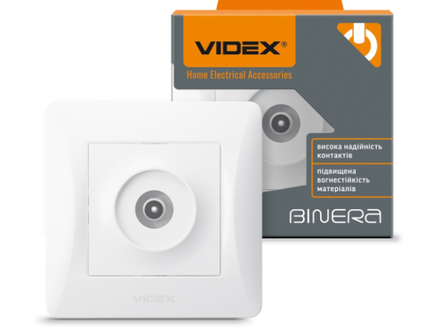 Videx Binera fehér színű TV csatlakozó aljzat