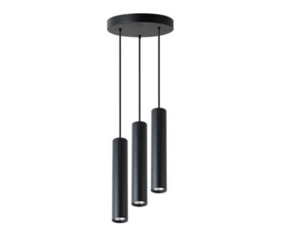 MasterLED Keon fekete színű függesztett kerek mennyezeti lámpa 3xGU10-es foglalattal