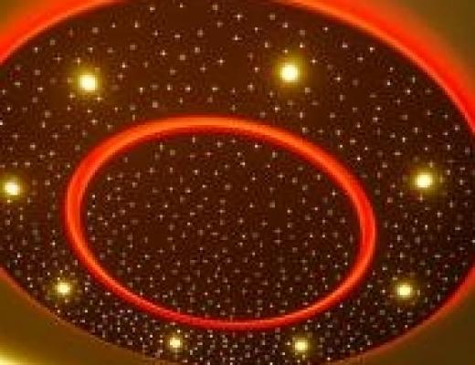 Nappali megvilágítása LED csillagos égbolttal