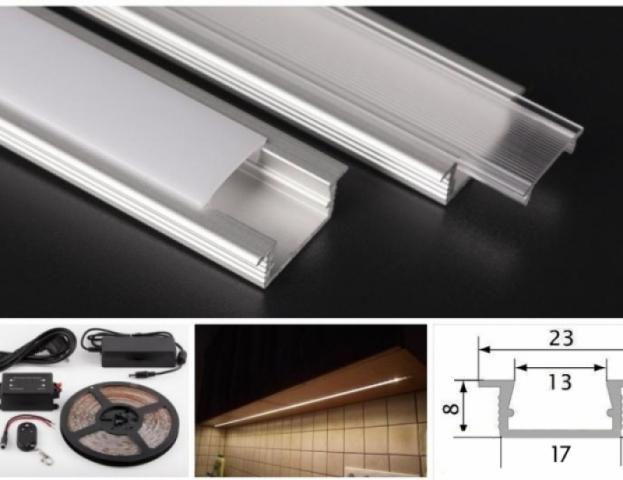 LEDmaster Prémium Vízálló meleg fehér 120 LED/méteres LED szalag szett, konyhapult ...