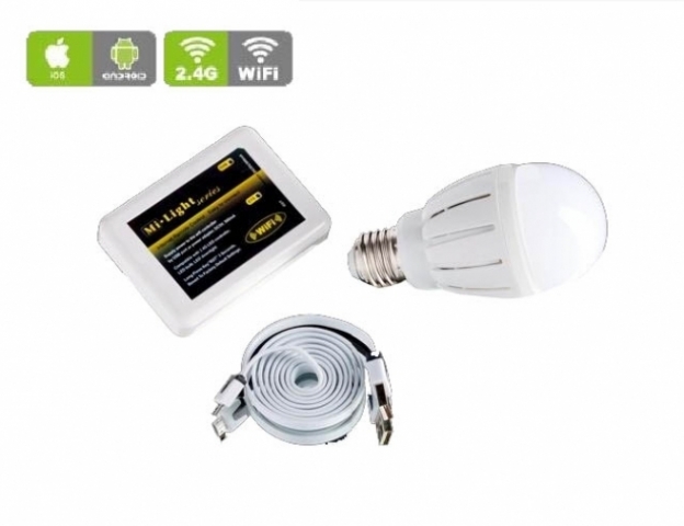 Mi-Light E27-es foglalatú 6W-os izzó RGBW + Wifi 