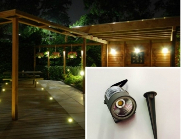 LEDmaster Leszúrható, ezüst kerti lámpatest, beépíthető fényforrással 