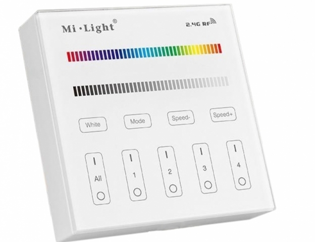 Mi Light Falon kívüli 4 csatornás RGBW távirányító fehér színben 