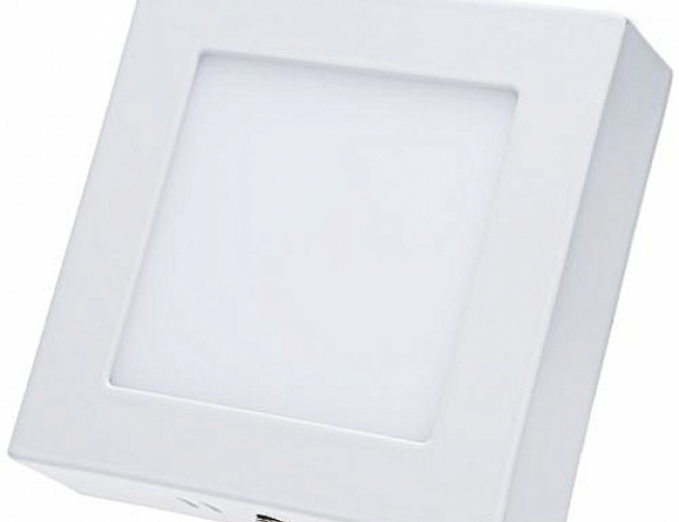 6 W-os falon kívüli meleg fehér, négyzet alakú LED-es mennyezetlámpa