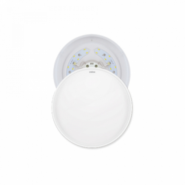 Strühm Sola 16 W-os ø325 mm kerek natúr fehér mozgásérzékelős mennyezeti lámpa IP44-es védettségű