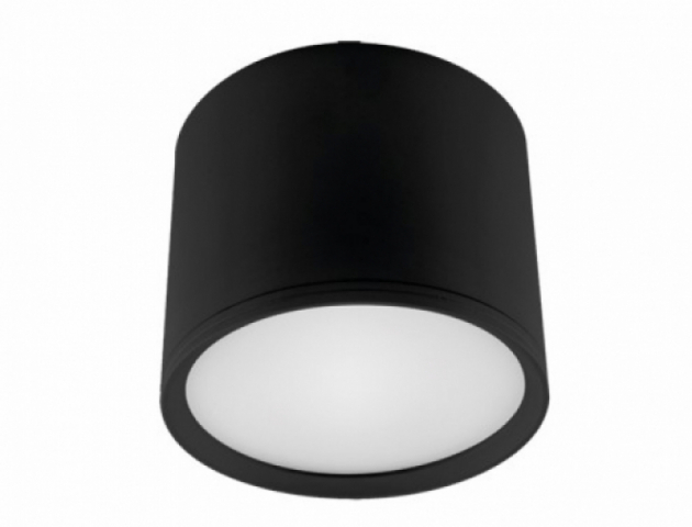 Strühm Rolen 10 W-os ø120 mm fekete színű kerek natúr fehér mennyezeti lámpa IP20-as ...