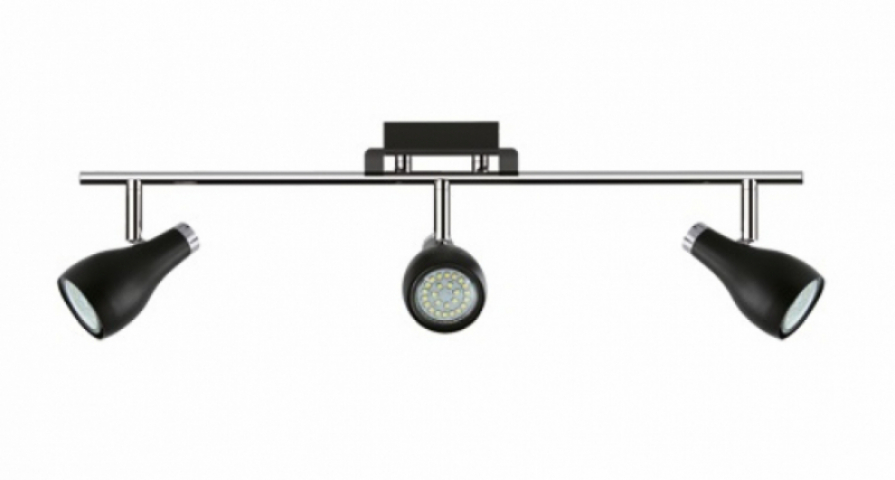 Strühm Kinga fekete/króm 3-as mennyezeti lámpa, GU10-es foglalattal