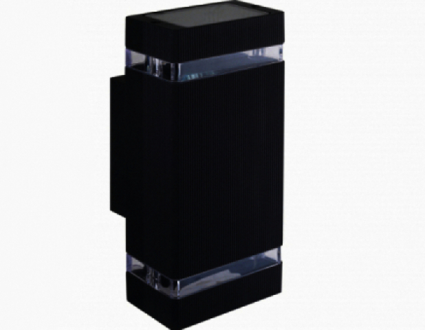 MasterLED Hana Kerti oldalfalra helyezhető RAL9005 mély fekete színű lámpa GU10-es foglalattal