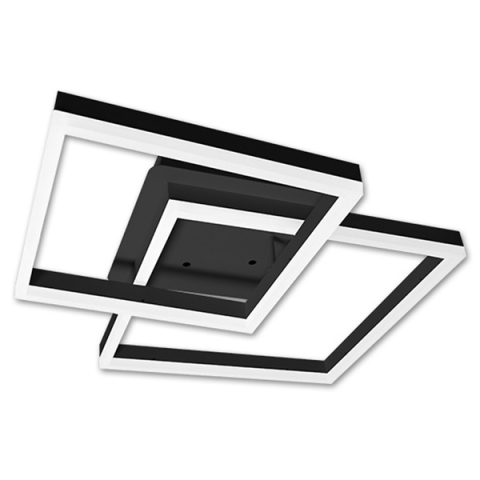 MasterLED Galaxis Herkules 70 W-os, 54x54 cm fekete LED távirányítós mennyezeti lámpa