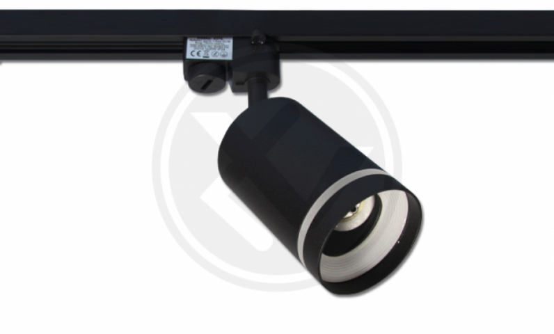 MasterLED Ring sínre szerelhető lámpa GU10-es foglalattal, matt fekete