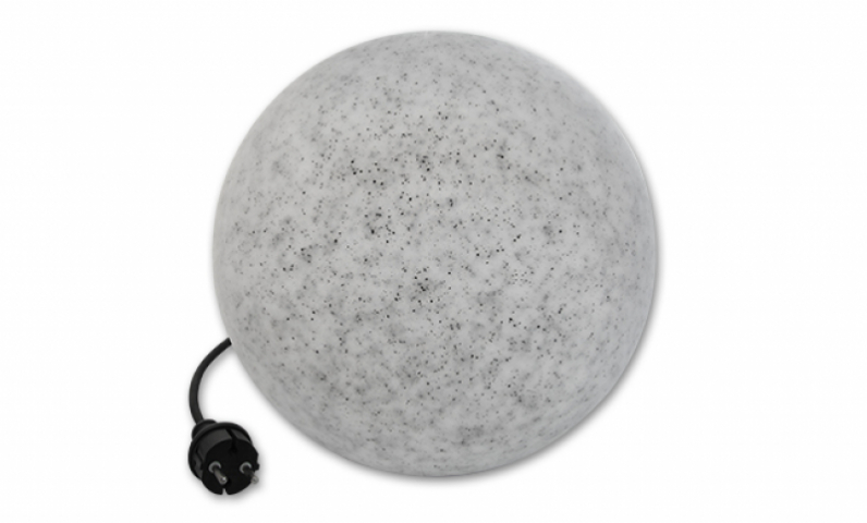 MasterLED Kula földbe szúrható 35 cm-es kerti gömb, E27-es foglalattal, kő színű