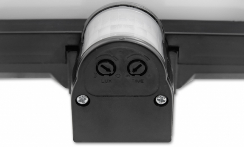 MasterLED Froda fekete fali lámpa E27-es foglalattal, mozgásérzékelős