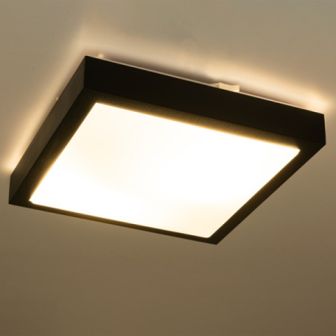 MasterLED Solen 270x270 mm négyzet alakú fekete mennyezeti lámpa 2xE27 foglalattal