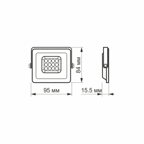 Videx F2e 10 W-os natúrfehér LED reflektor