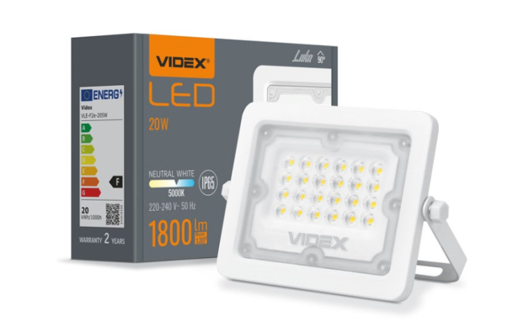 Videx F2e 20 W-os natúrfehér LED reflektor 