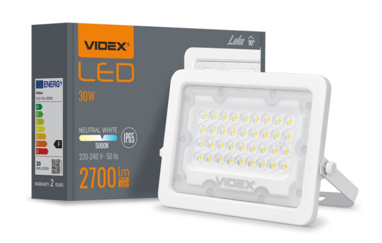 VIDEX F2E 30 W-OS NATÚRFEHÉR LED REFLEKTOR