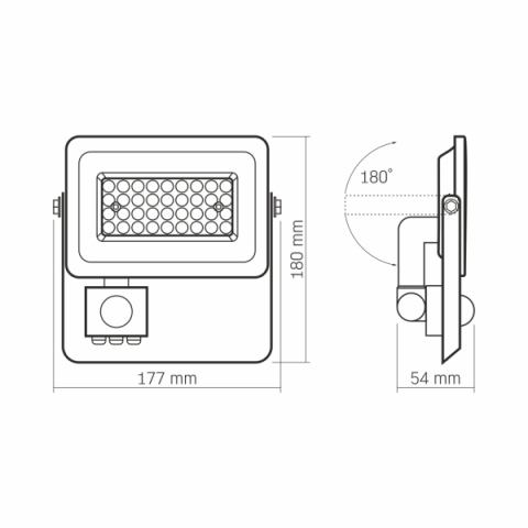 VIDEX F2E 30 W-OS MOZGÁSÉRZÉKELŐS NATÚRFEHÉR LED REFLEKTOR