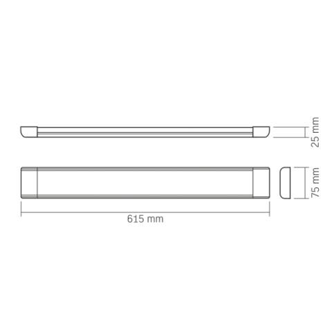 VIDEX BATTEN LED 27 W-OS FALON KÍVÜLI POR-ÉS PÁRAMENTES FEHÉR LÁMPA