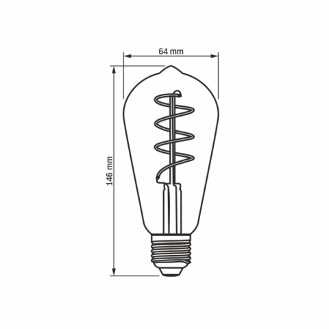 VIDEX FILAMENTSZÁLAS ST64 LED IZZÓ 4 W-OS MELEG FEHÉR, E27-ES FOGLALATTAL