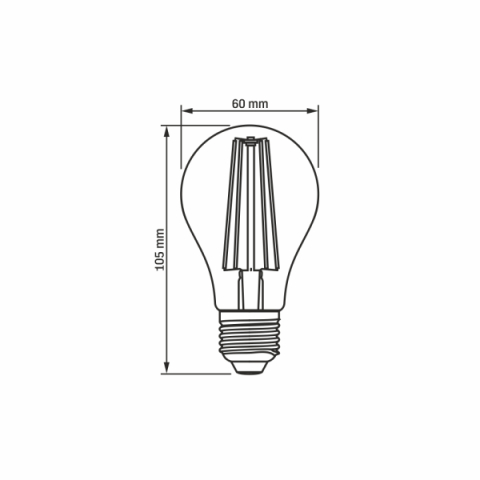 Videx Filamentszálas A60 LED izzó 10 W-os meleg fehér, E27-es foglalattal