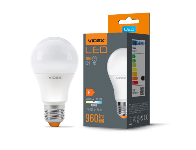 Videx A60 LED izzó 10 W-os natúr fehér, E27-es foglalattal 