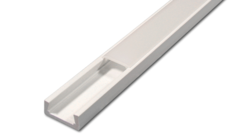 MasterLED Felületre szerelhető Slim PVC profil opál fedéllel 2 méteres szál szürke 