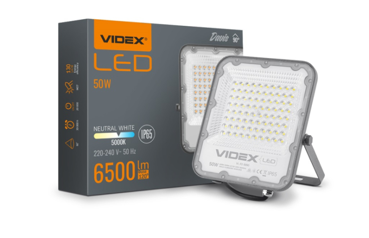 Videx Davis 50 W-os 5000K, 6 500lm,  LED reflektor 