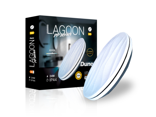 Lagoon PP series Dune 24 W-os ø390 mm kerek natúr fehér mennyezeti lámpa IP44-es védettségű