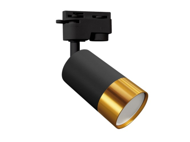 Strühm Puzon TRA fekete/arany színű sínre szerelhető lámpa, GU10-es foglalattal 