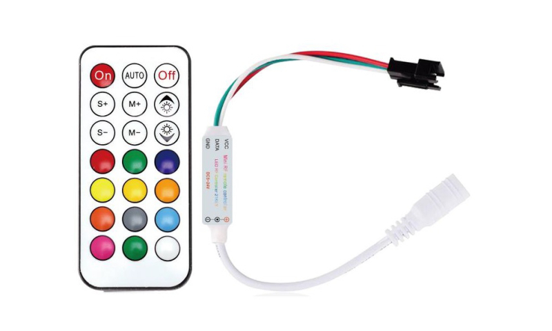 LEDmaster Prémium - Digitális ledszalag RGB vezérlő 21 gombos fehér távirányítóval