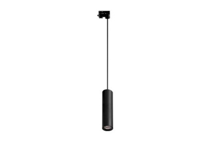 MasterLED Idar fekete henger alakú függesztett sínre szerehető 3fázisú lámpa keret, GU10-es foglalattal