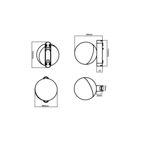 MasterLED LUXO Spheris 10-W-os fehér mágneses sínes lámpa, 4000K, 48V