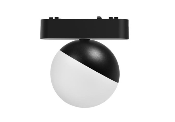 MasterLED LUXO Spheris 10-W-os fekete mágneses sínes lámpa, 4000K, 48V 
