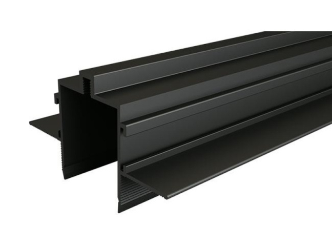MasterLED LUXO fekete gyűjtősín 2 méter hosszú, süllyesztett rögzítő, 48V 