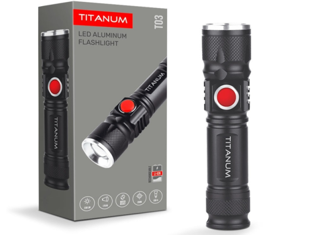 Videx TITANUM hordozható LED zseblámpa, 6500K, 230lm, TLF-T03 