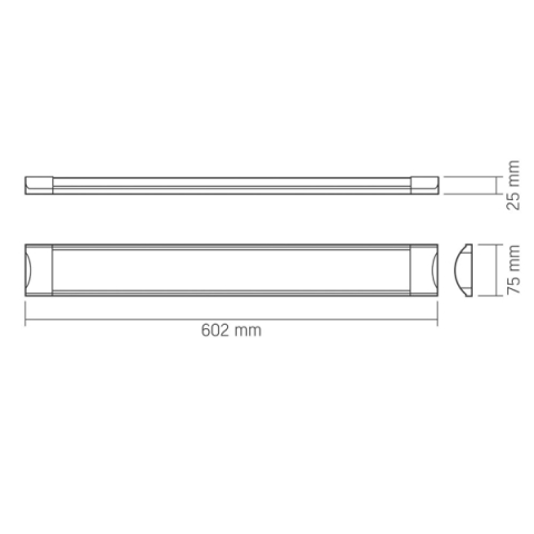 Videx Batten Led 18 W-os falon kívüli por-és páramentes fehér lámpa IP20-as védettséggel