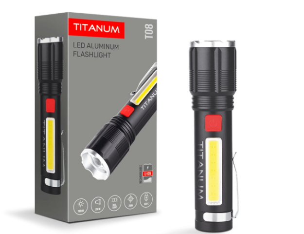 Videx TITANUM hordozható LED zseblámpa, 6500K, 700lm, TLF-T08 