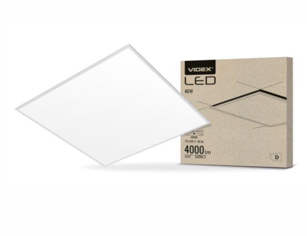 Videx 595 x 595-ös 40 W-os natúr fehér LED panel, 4000lm, 4000K 