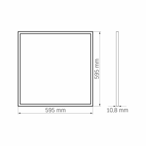 Videx 595 x 595-ös 40 W-os natúr fehér LED panel, 5200lm, 4000K