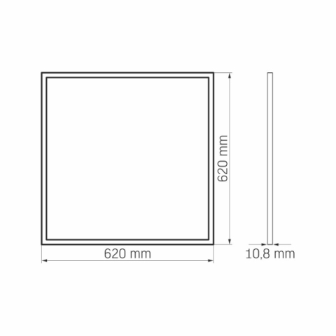 Videx 620 x 620-ös 40 W-os natúr fehér LED panel, 5200lm, 4000K