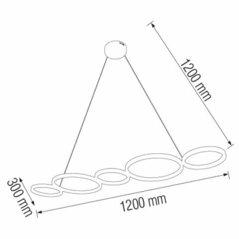 Horoz 45 W-os, 120cm-es, 2025 lm, natúrfehér színű IP20-as függesztett lámpa