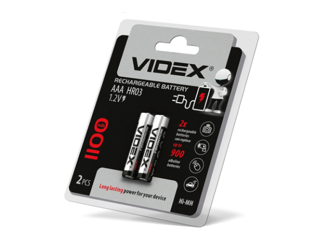 Videx AAA 1100mAh újratölthető akkumlátor (darabár, min. rendelhető mennyiség 2 db)