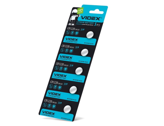 Videx CR1220 40mAh gombelem 5db/ csomag