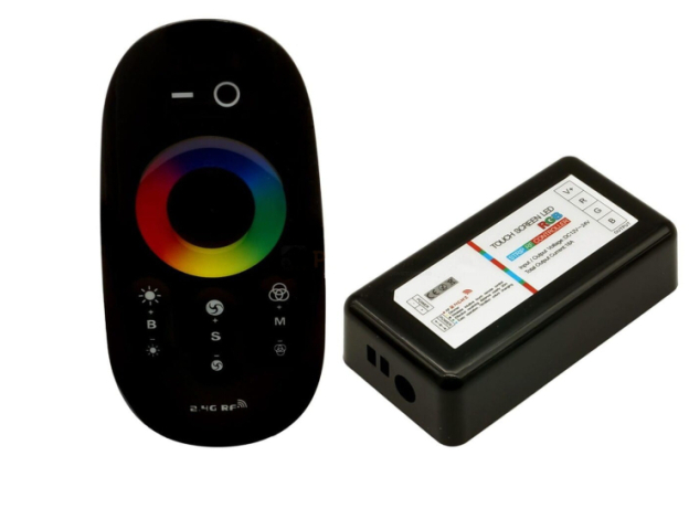 EcoLight  RGB távirányító fekete színű + 1 db vezérlő 18A 216W RF 