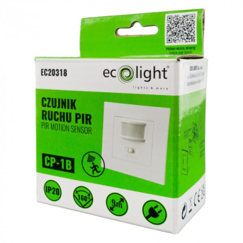 EcoLight PIR fehér színű mozgásérzékelő