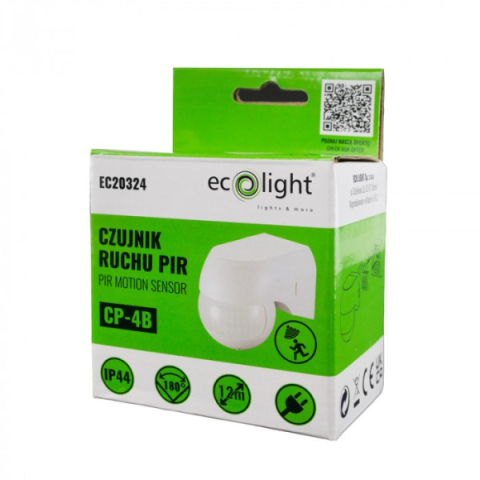 EcoLight PIR fehér színű mozgásérzékelő CP-4B