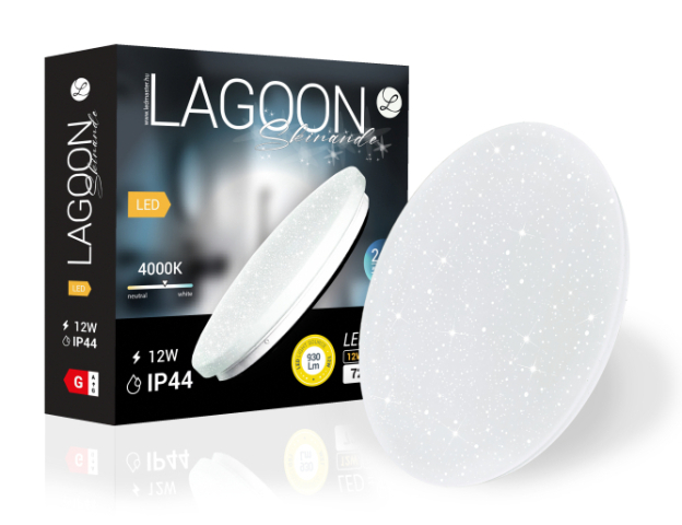 Lagoon Skinande 12 W-os ø230 mm kerek natúr fehér mennyezeti lámpa IP44-es védettségű