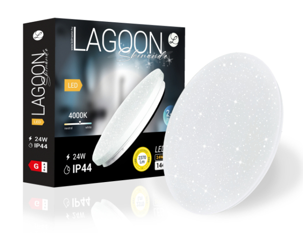 Lagoon Skinande 24 W-os ø320 mm kerek natúr fehér mennyezeti lámpa IP44-es védettségű